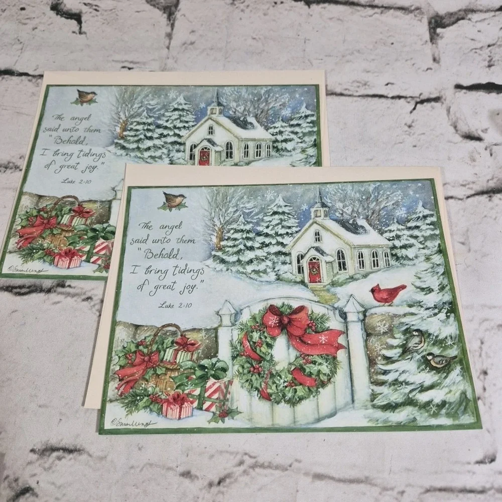 Assorted Christmas Cards Lot Of 6 In 3 Styles All New With Envelopes